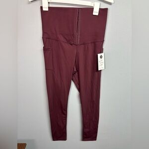 Women's High-Waisted Burgundy Leggings